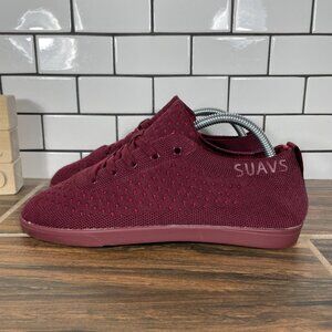 Suavs The Zilker Shoes Womens Size 9 Burgundy Knit Washable Packable Sneakers